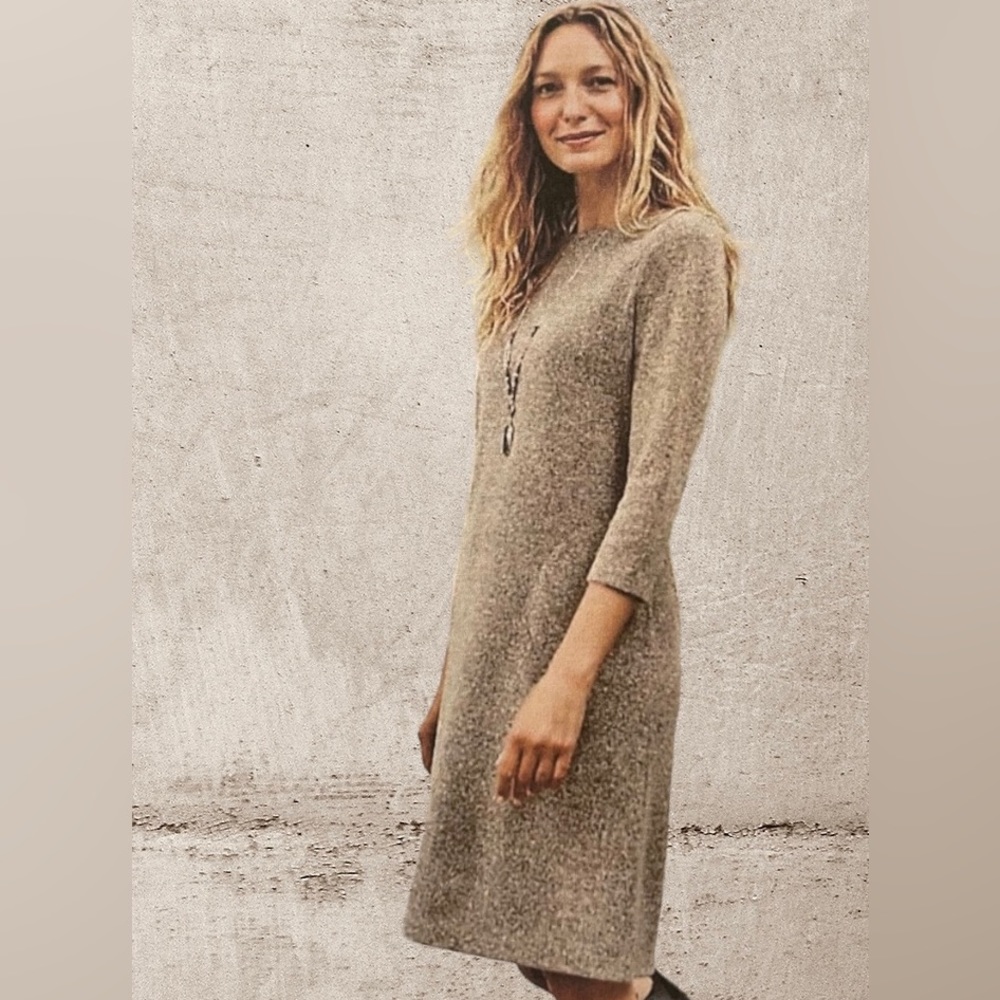 J. Jill Cotton Blend Pullover Knit Dress With Pockets